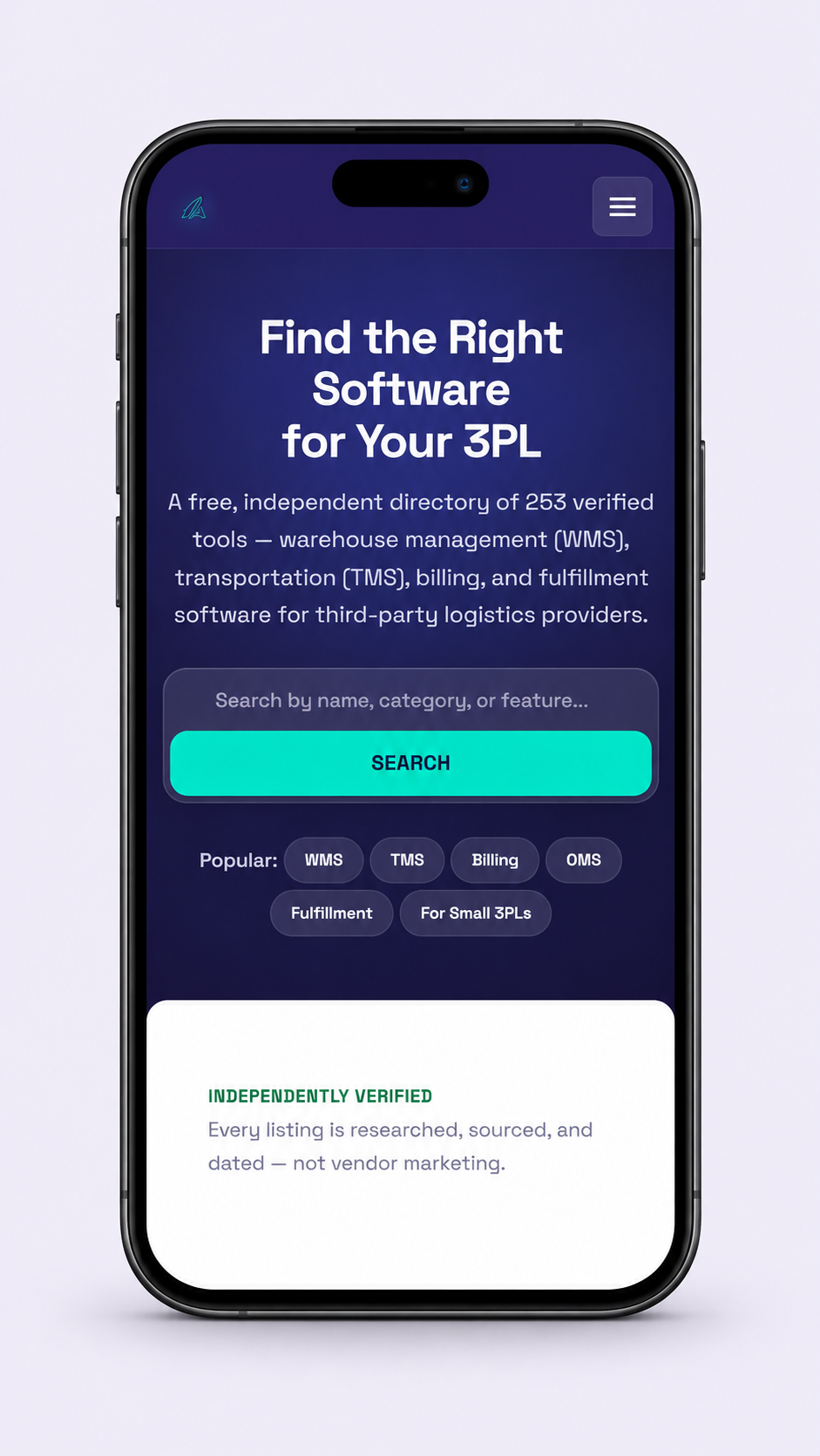 Third Fin mobile website presented in a generated, centered smartphone mockup.